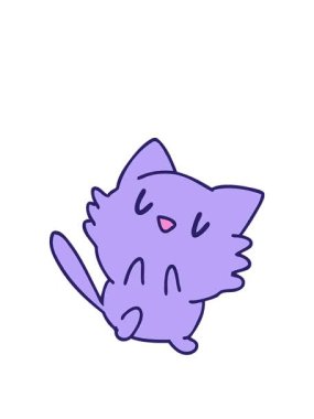 Sevimli küçük kedi animasyonunu büyütüyor.