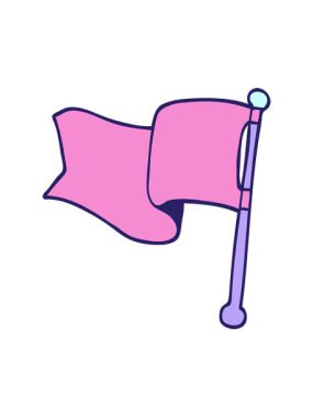 karikatür karalama kırmızı bayrağının hareketli animasyonu