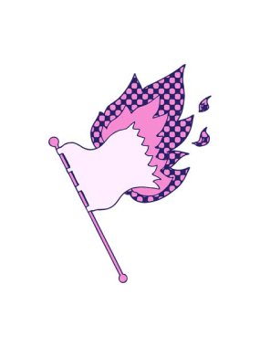 çizgi film yanan bayrağın animasyonunu bob ve duraklat