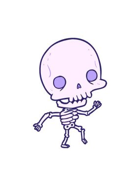 Dans eden şirin bir iskeletin animasyon efektini piksel yap