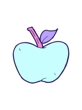 Elma çizgi film tasarımının dönen hareket animasyonu