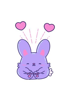 Dönen kalpler geleneksel dövme stili mutlu tavşan animasyonu