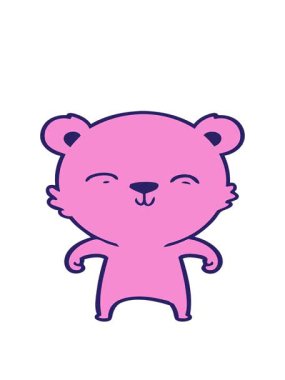 Mutlu çizgi film ayısının hareketli animasyonu