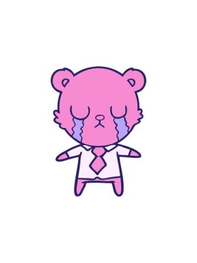 Ağlayan çizgi film ayısının canlandırması