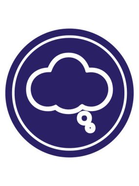 Düşünce baloncuğunun dairesel simgesinin ışık efekti canlandırması