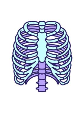 Geleneksel bir göğüs kafesi stiliyle dövmenin hareketli animasyonu