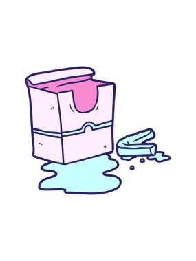 Çizgi filmin hareketli animasyonu boş patates kızartması kutusu