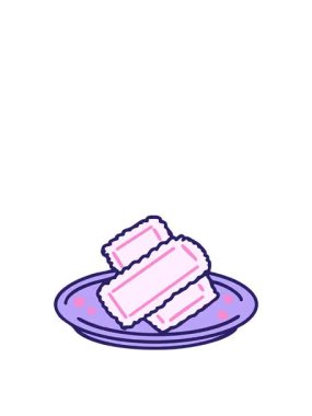 Brezilya usulü kızarmış pastellerin çizgi filmdeki zıplama hareketleri.