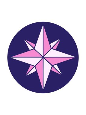 Bir yıldızın ikonik dövme çiziminin dönen hareketli animasyonu