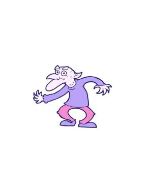 Çizgi film cininin gösterişli satış animasyonu