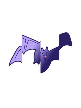 Ürkütücü yarasanın bölünmüş hareket animasyonu