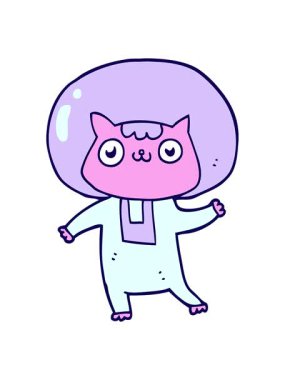 neon ışık efektleri çizgi film uzay çağı kedisinin animasyonu