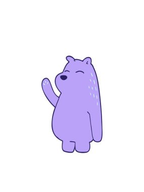 Yanıp sönen radyal çizgiler çizgi film karalama ayısının el sallamasının animasyonu