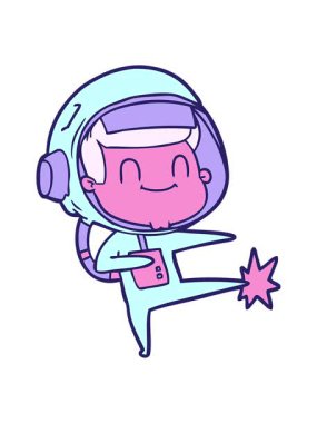 Mutlu astronot çizgi filminin ışık efektleri