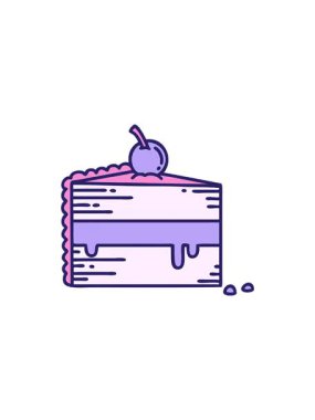 Bir dilim kekin ikonik dövme görüntüsünün radyoaktif parlayan animasyonu