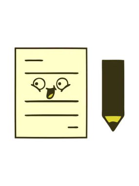 Sınav kağıdının sevimli çizgi filminin renk animasyonu değişiyor