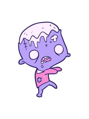 Tatlı bir zombi çizgi filminin hareketli animasyonu