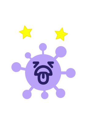 dönen yıldızlar öfkeli virüsün animasyonu