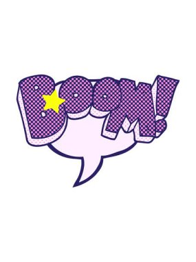 Parıldayan yıldızlar, el yazması çizilmiş çizgi roman balonu karikatür patlamasının animasyonunu etkiler.