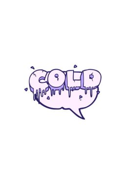 Serbest konuşma baloncuğu soğuk metin sembolünün yatay titreşimli animasyonu