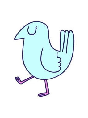 karikatür sarı kuşun pixelize etkisi animasyonu