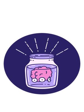 Kavanozda dövme stili bir beynin hareketli canlandırması