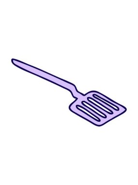 neon light effect animation of hand drawn quirky cartoon spatula