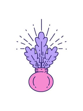 Geleneksel dövmeli ev bitkisinin çizimlerinin basınçlı animasyonu