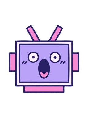 Parlak ışık efektleri sevimli robot kafasının animasyonu