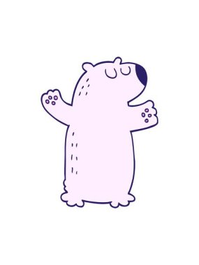 Kutup ayısı karikatür elementinin basınçlı canlandırması