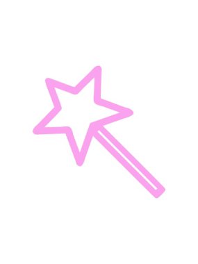 Sihirli değnek sembolünün neon ışık efekti animasyonu