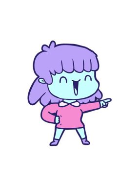 Neon renkli karikatür kadın çiziminin hareketli animasyonu