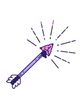 Geleneksel dövme stili Çakmaktaşı uçlu okun animasyonunu çalıştır