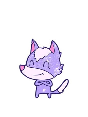 Dost canlısı çizgi film kurtunun zıplama hareketi.