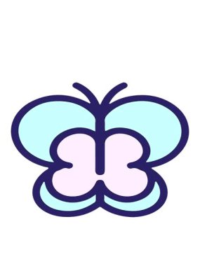 basit bir kelebek çizgi filminin hareketli animasyonu