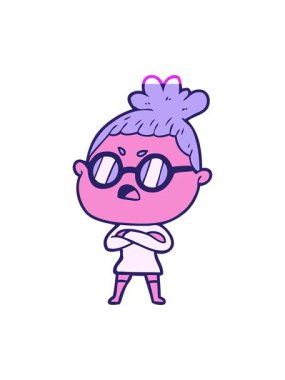 Sinirli kadın çiziminin animasyonunu güçlendir