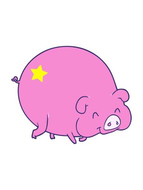 Parıldayan yıldızlar çizgi film domuzunun animasyonunu etkiler.