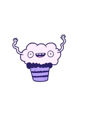 Komik çizgi film kekinin yatay titreşimli animasyonu