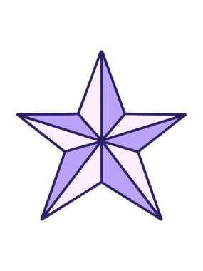 Bir yıldız karalamasının neon ikonik dövme biçiminin canlandırma efekti