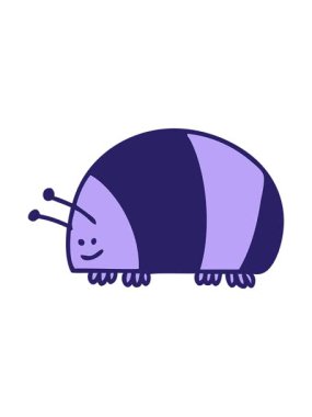 Eğlenceli çizgi film böceğinin animasyonunu çalıştır.