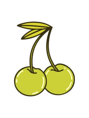 Kirazların ikonik dövme biçiminin renk canlandırması