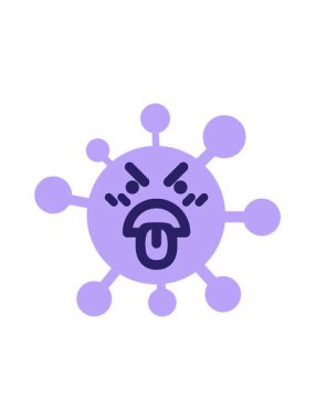 Dilini dışarı çıkaran virüsün dönen hareketli animasyonu