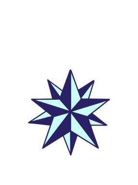 Çizgi film dövmesinin hareketli animasyonu geleneksel yıldız stilinde.