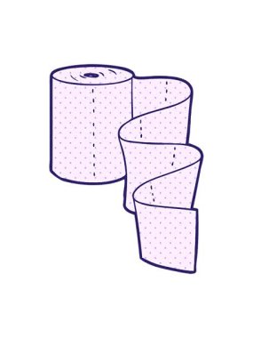 Çizgi film mutfak rulosunun basınçlı animasyonu