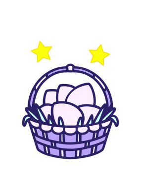 dönen yıldızlar parlak paskalya sepetinin animasyonu