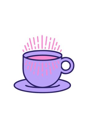 Yanıp sönen radyal çizgiler kahve fincanı tasarımının animasyonu