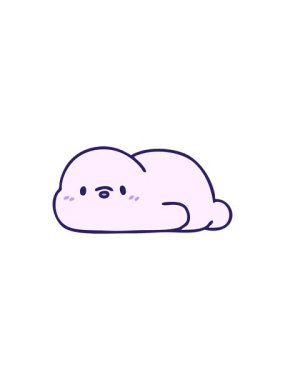 Küçük bir fokun çizgi filminin yıldız patlaması etkisi animasyonu