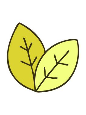 Garip çizgi film yapraklarının el çizimlerinin renk animasyonu değişiyor