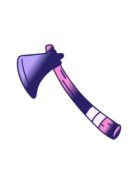 Bir bahçe baltasının gradyan karikatürü çizilmiş el hareketlerinin animasyonu