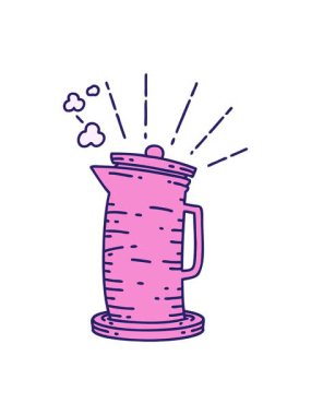 Geleneksel dövme stili kahve sürahisinin ışık efekti animasyonu